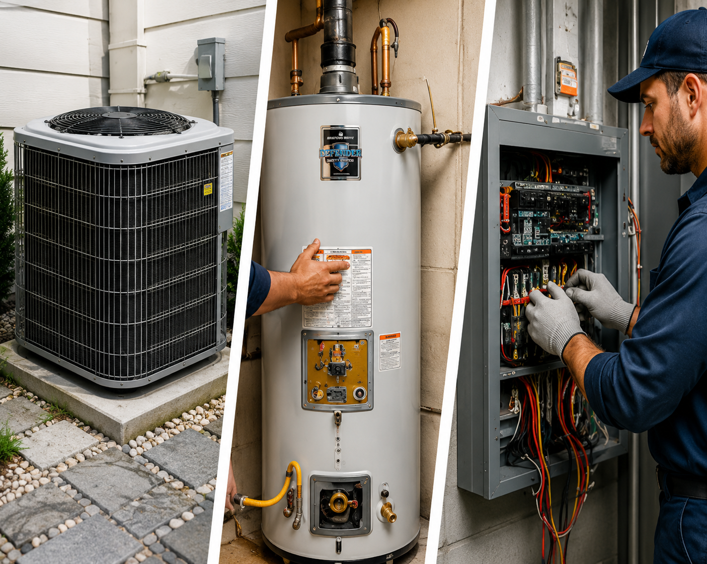 HVAC unit, water heater and electrical panel service work — campaigns built for every home service trade